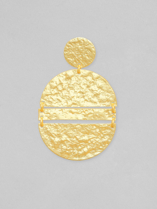 Rubans Matt Gold Finish Circular Textured Earrings. Earrings