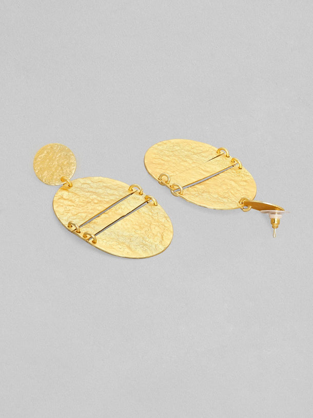Rubans Matt Gold Finish Circular Textured Earrings. Earrings