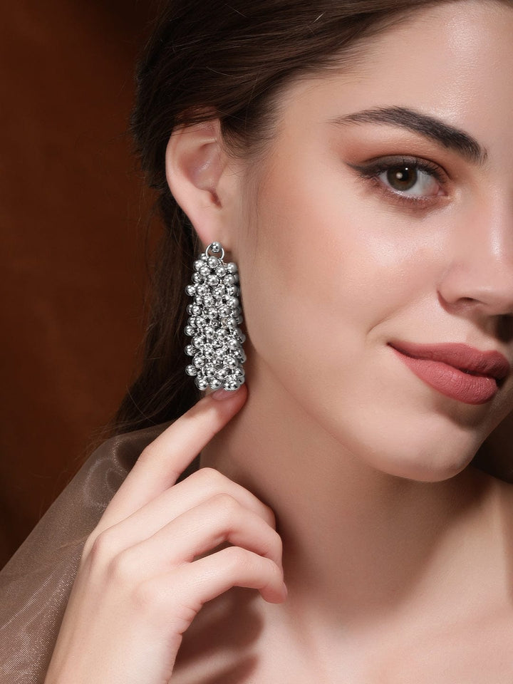 Rubans Moonlit Cascade Exquisite Silver Tone Drop Earrings Earrings