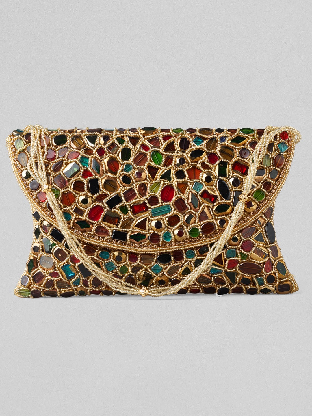 Handmade Metal Bag Mosaic Stone Purse Shell Bag Hand clutch Handbag for  women