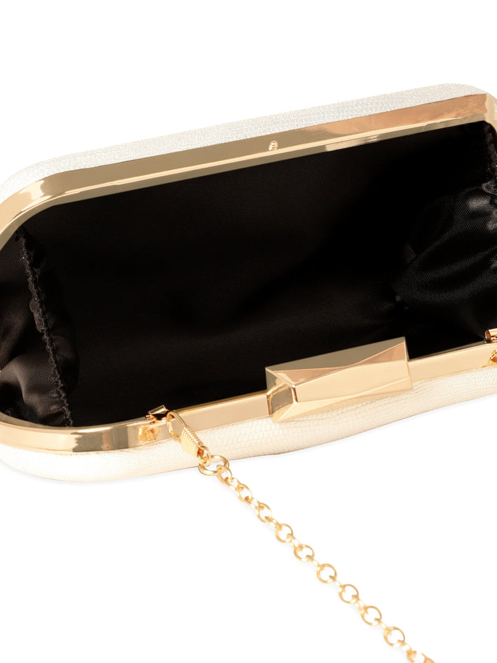 Rubans Mystical Radiance: Handcrafted Shimmery Clutch Handbag, Wallet Accessories & Clutche