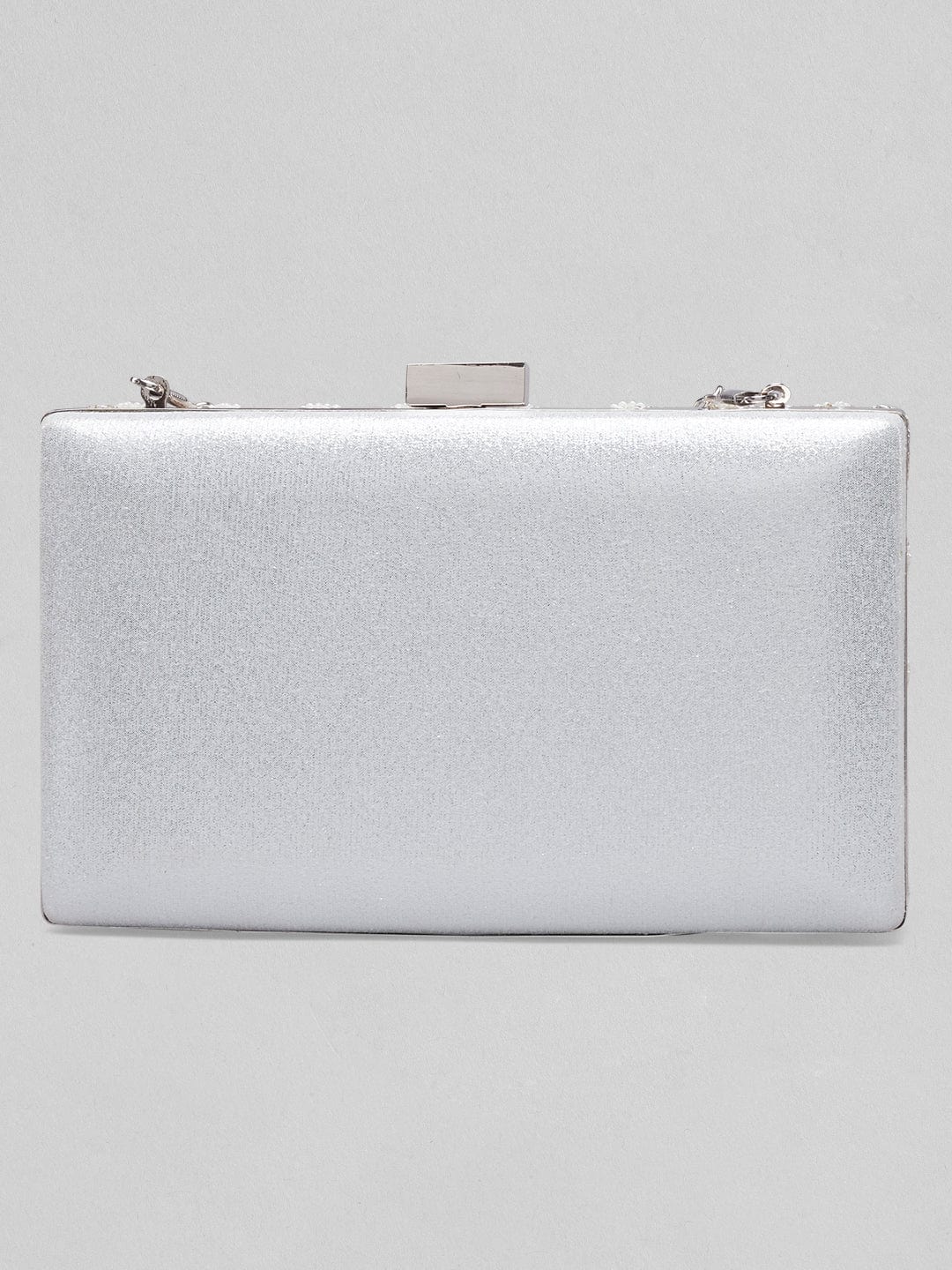 Rubans Off White Coloured Clutch Bag With Shells And Embroided White Design. Handbag & Wallet Accessories