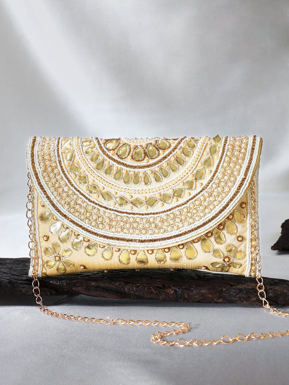 Rubans Off White Gotta Patti Hand Bag Handbag & Wallet Accessories