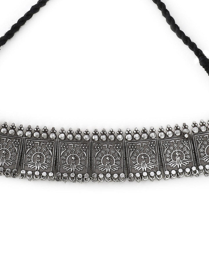 Rubans Oxidised Silver Choker Chain & Necklaces