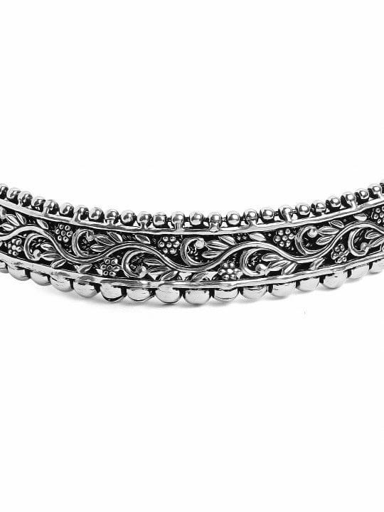 Rubans Oxidised Silver-Plated Antique Choker Necklace Necklace & Chains