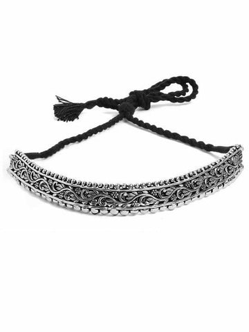 Rubans Oxidised Silver-Plated Antique Choker Necklace Necklace & Chains