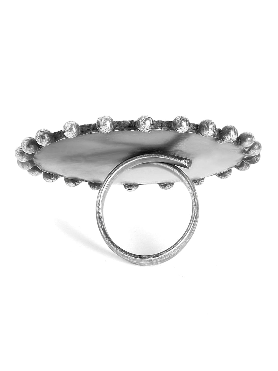 Rubans Oxidised Silver-Plated Filigree Finger Ring Rings