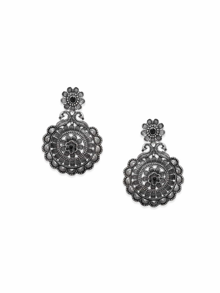 Rubans Oxidized Chandelier Earrings Earrings