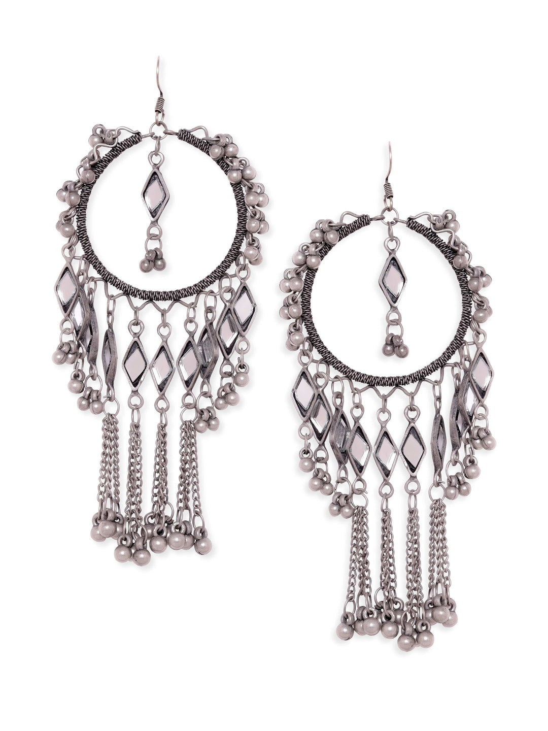 Rubans Oxidized silver Plated ghungroo dangle statement Earrings Earrings