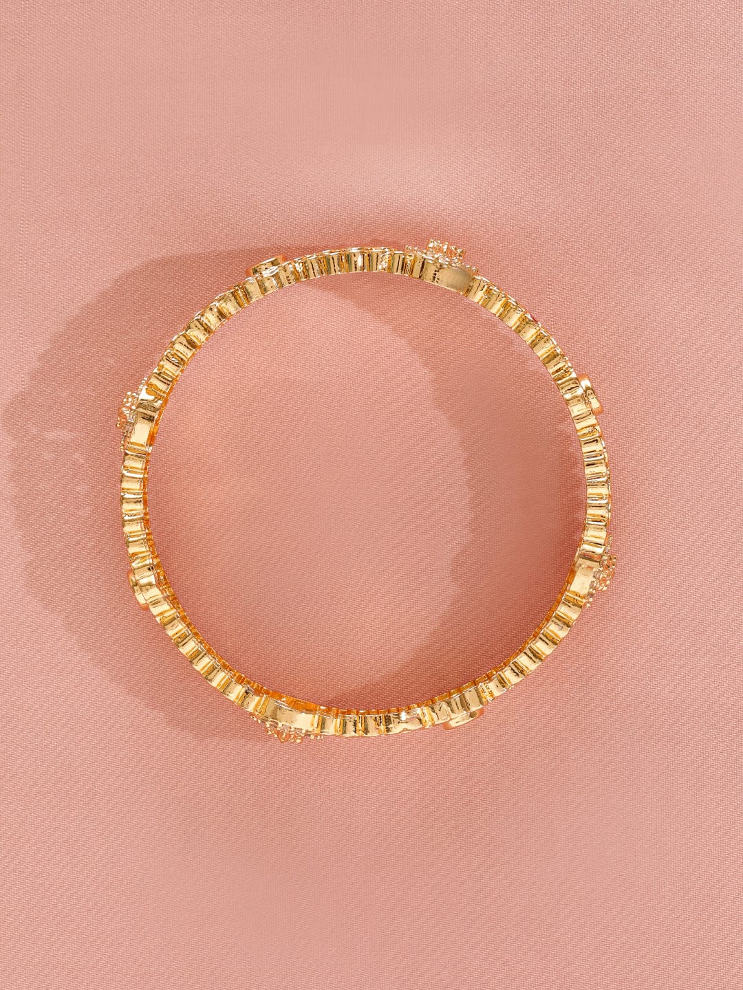 Rubans Pack Of 2 22K Gold-Plated Emerald Stone Studded Traditional Bangles Wristwear