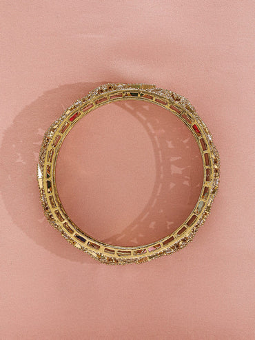 Rubans Pack Of 2 22KGold-Plated AD-Studded Traditional Bangles Wristwear
