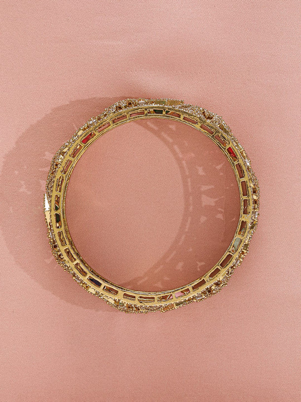 Rubans Pack Of 2 22KGold-Plated AD-Studded Traditional Bangles Wristwear