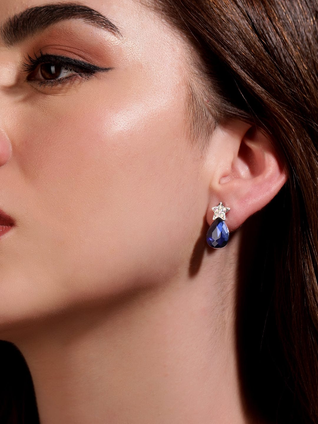 Rubans Petite Blue Stone Studs for Everyday Elegance Earrings