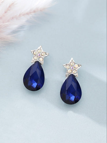 Rubans Petite Blue Stone Studs for Everyday Elegance Earrings