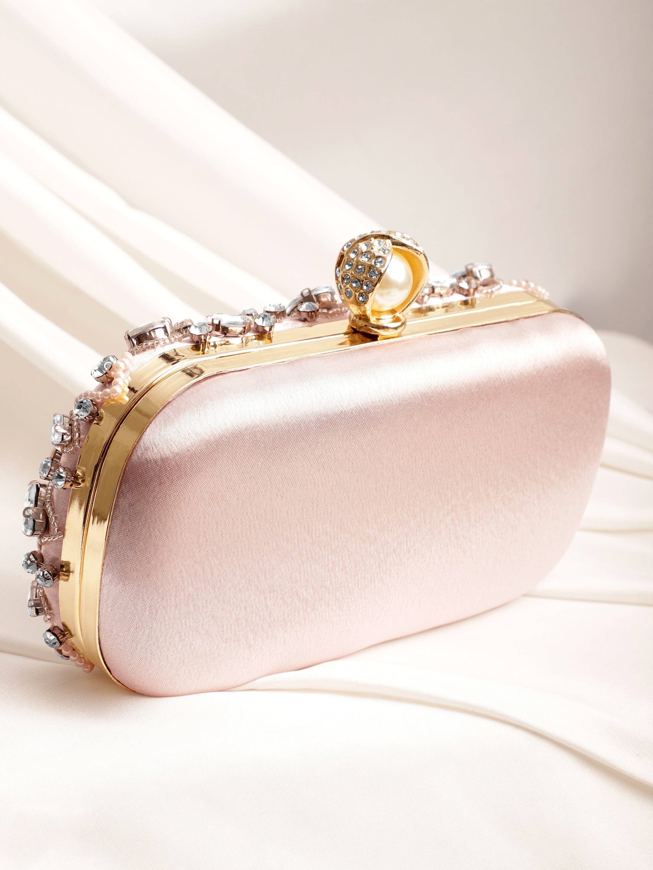 Pink clutch handbags best sale