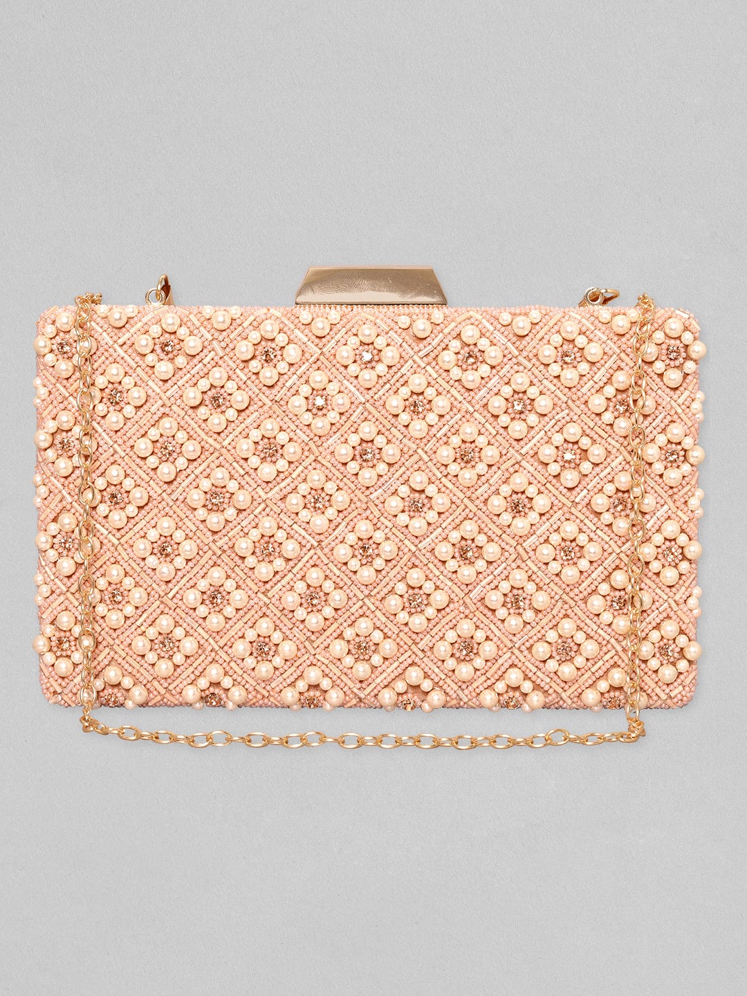 Beaded Clutch Pink Embellished Clutch Bag Rubans Pink Embellished