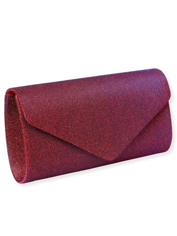 Rubans Radiant Bloom Magenta Textured Shimmery Clutch Bag Handbag, Wallet Accessories & Clutches