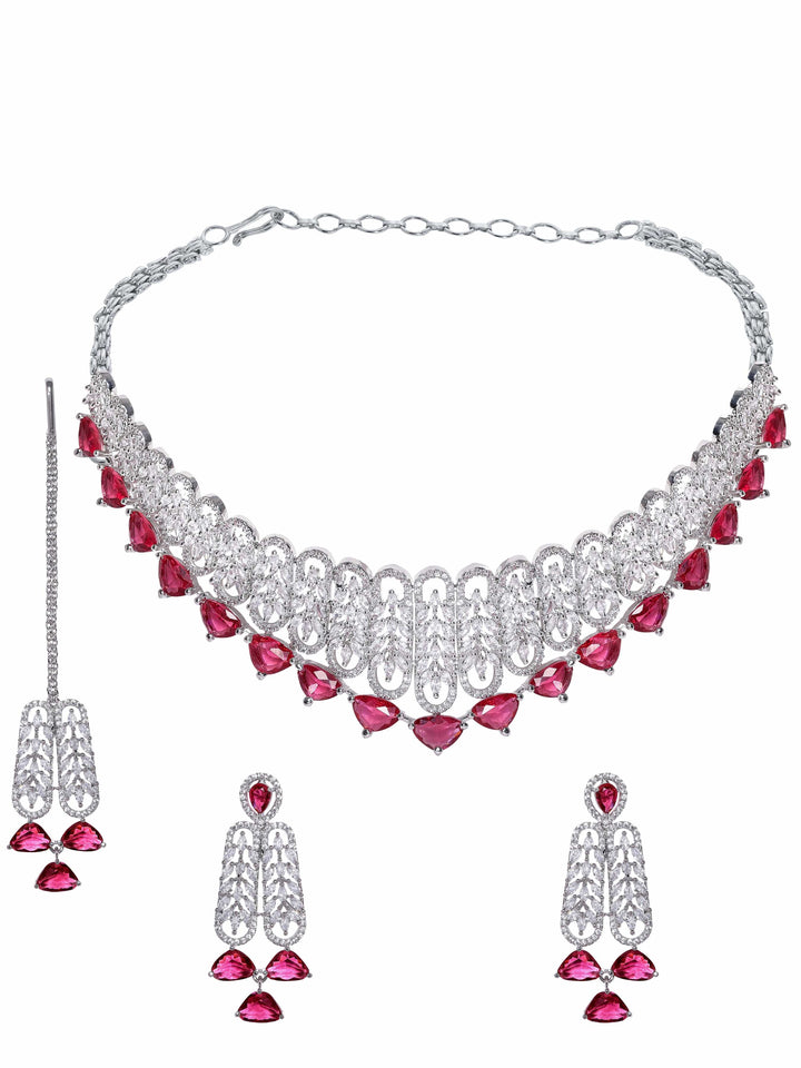 Rubans Radiant Reign: Necklace and Gold Plated Kundan Drop Earrings Jewellery Sets