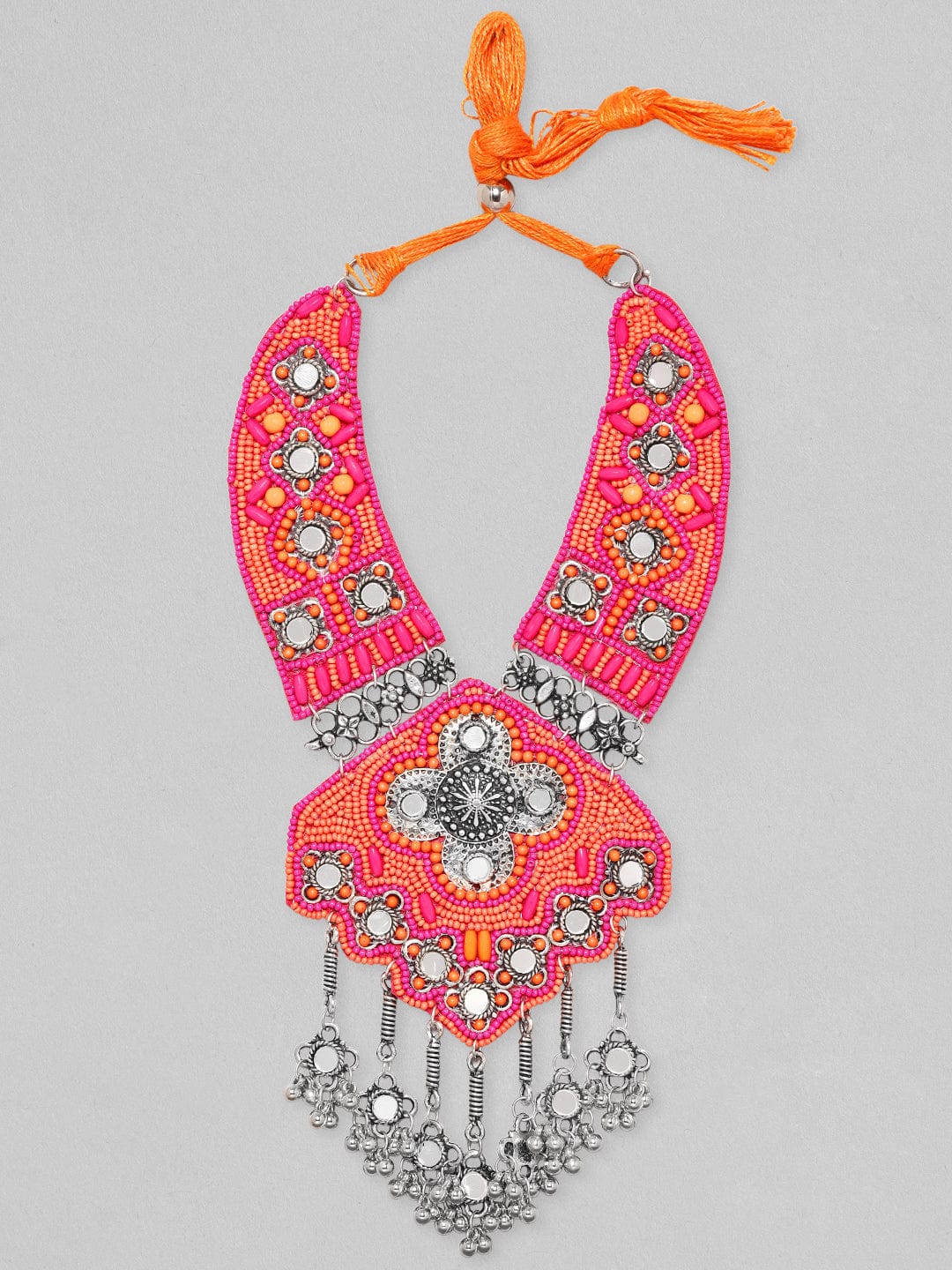 Shop online handmade kolhapuri long haar design with gold pendant.