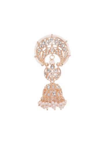 Rubans Regal Opulence 22k Gold Plated Kundan and Pearl Beaded Earrings Earrings