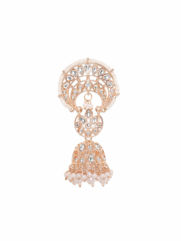 Rubans Regal Opulence 22k Gold Plated Kundan and Pearl Beaded Earrings Earrings