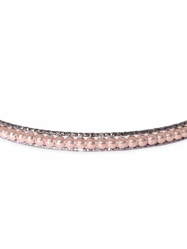 Rubans Rhodium Plated 925 Sterling Silver Rose Gold Beaded Bracelet Bangles & Bracelets