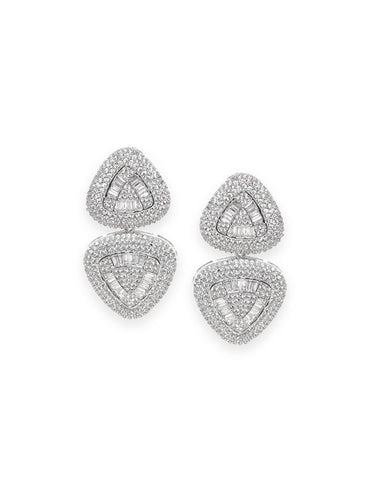 Rhodium Plated Studded Earrings