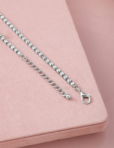 Rubans Rhodium Plated Crystal AD & Zirconia Studded Luxurious Heart Pendant Necklace Necklace & Chains