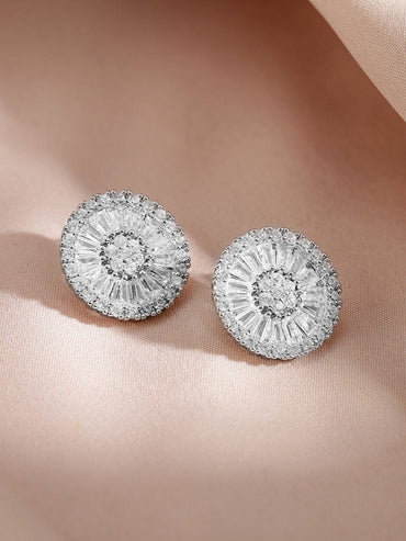 Rubans Rhodium-Plated Crystal Pendant Necklace and Chain Jewellery Set