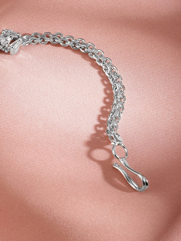 Rubans Rhodium Plated Cubic Zirconia Maang Tikka Head Jewellery