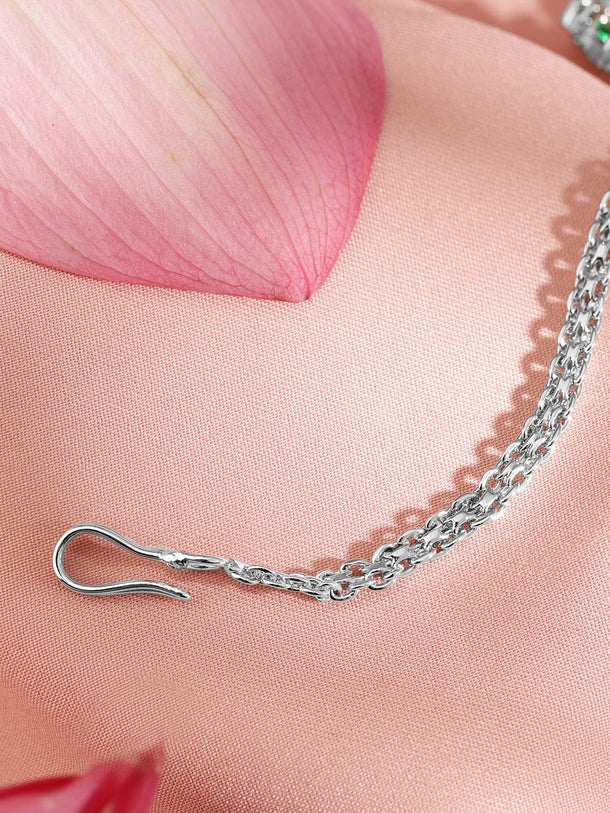 Rubans Rhodium-Plated Cubic Zirconia Maang Tikka Head Jewellery