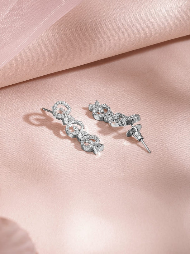 Rubans Rhodium Plated Cubic Zirconia Studded Jewellery Set Jewellery Set