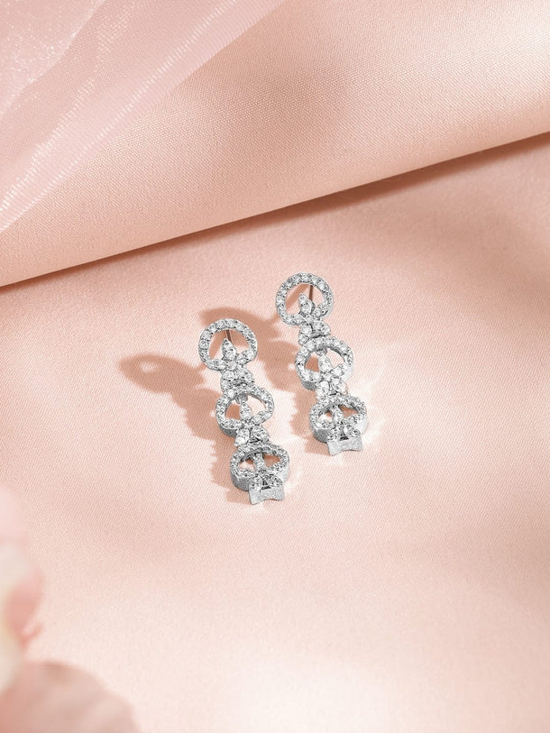 Rubans Rhodium Plated Cubic Zirconia Studded Jewellery Set Jewellery Set