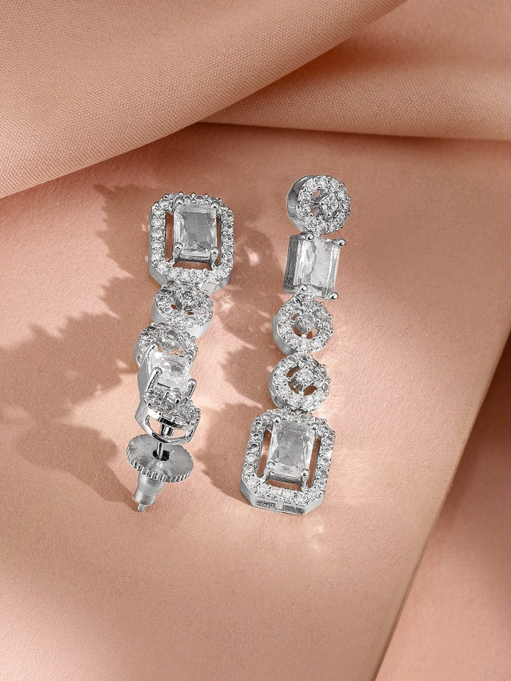 Rubans Rhodium Plated Cubic Zirconia Studded Jewellery Set Jewellery Set