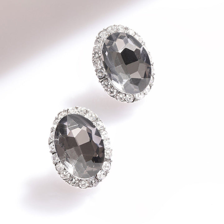 Rubans Rhodium-Plated Cubic Zirconia Studded Necklace Set with Multi-Color Gemstones Jewellery Set