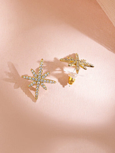 Rubans Rhodium-Plated Cubic Zirconia Studded V-Shaped Pendant Necklace Set Jewellery Set