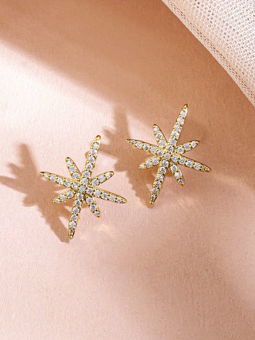 Rubans Rhodium-Plated Cubic Zirconia Studded V-Shaped Pendant Necklace Set Jewellery Set