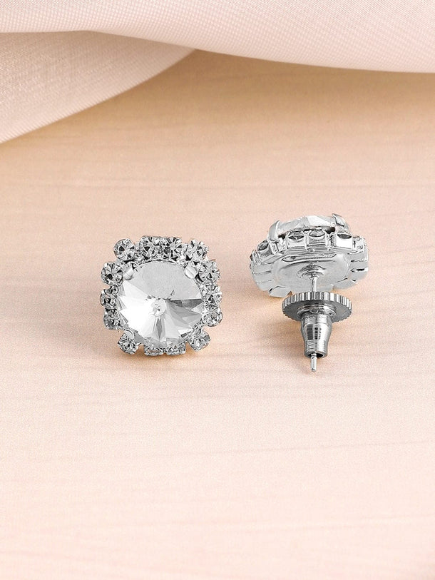 Rubans Rhodium Plated CZ & Crystal Studded Jewellery Set Jewellery Set