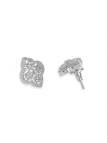 Rubans Rhodium-Plated CZ -Studded Jewellery Set Jewellery Set