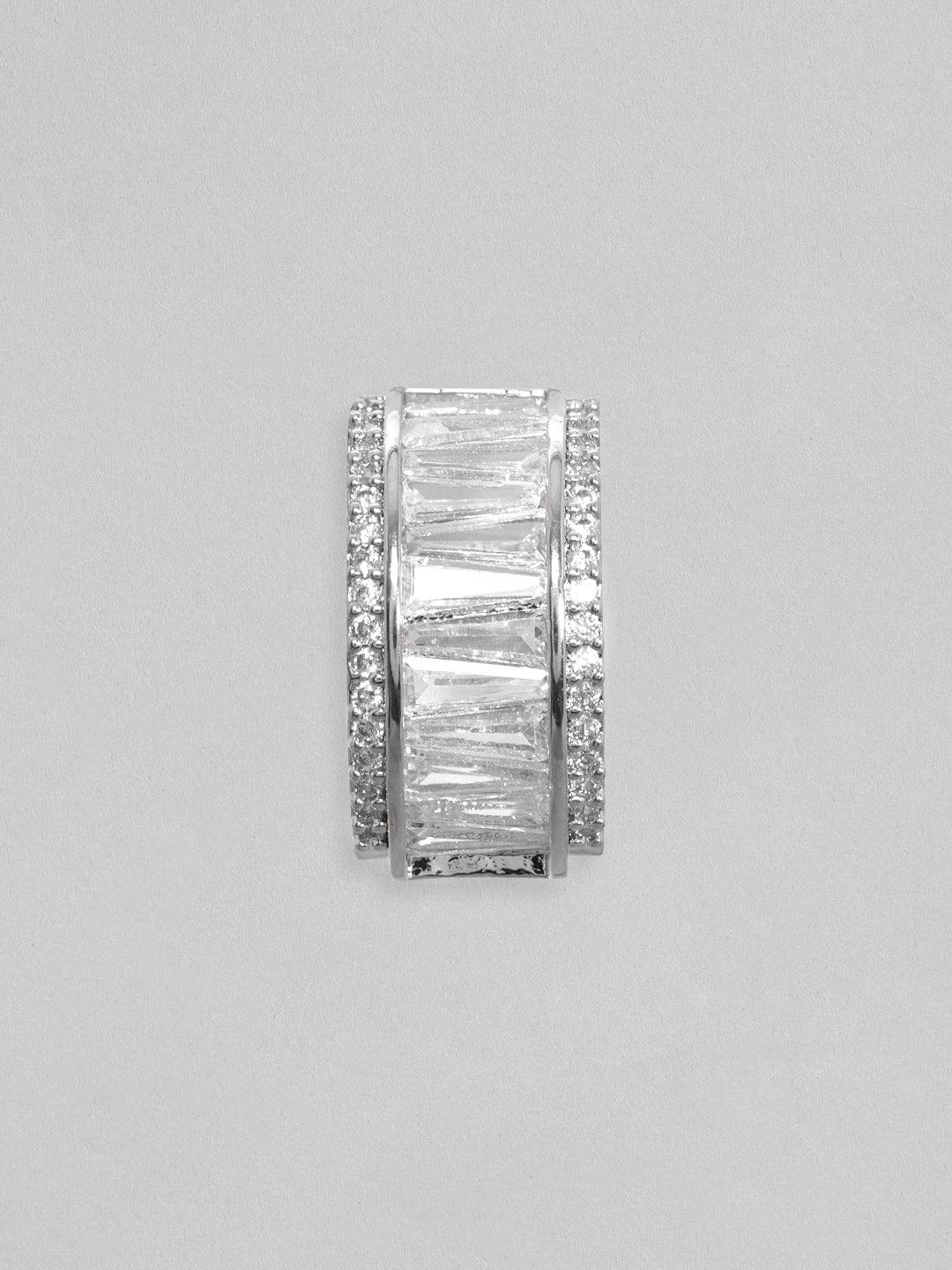 MARIA TASH Eternity Bar 6.5mm 18-karat white gold, diamond and sapphire  single hoop earring | NET-A-PORTER