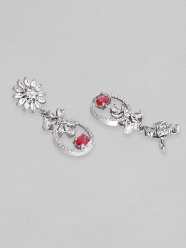 Rubans Rhodium Plated Multicolor Party Wear Necklace Set Necklace Set