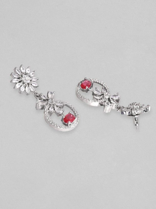Rubans Rhodium Plated Multicolor Party Wear Necklace Set Necklace Set