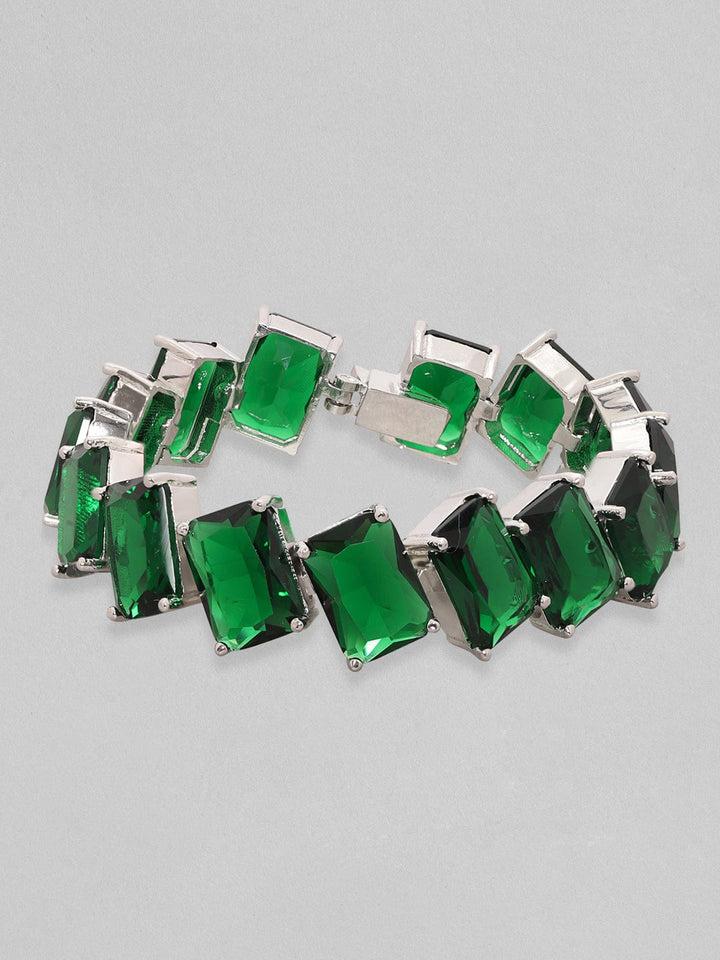 Rubans Rhodium Plated Premium Emerald Zircons Bracelet Bracelets
