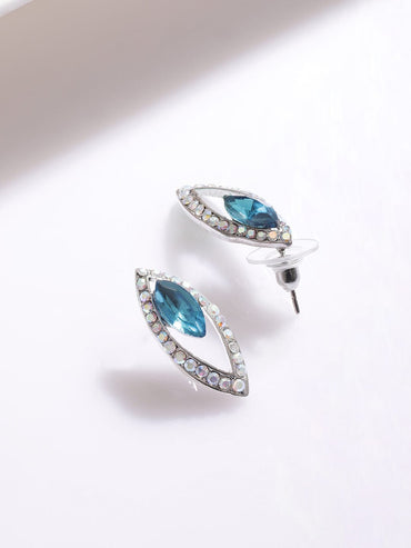 Rubans Rhodium-Plated Royal Multihued Rhinestone Embellished Queen's Necklace set Jewellery Set