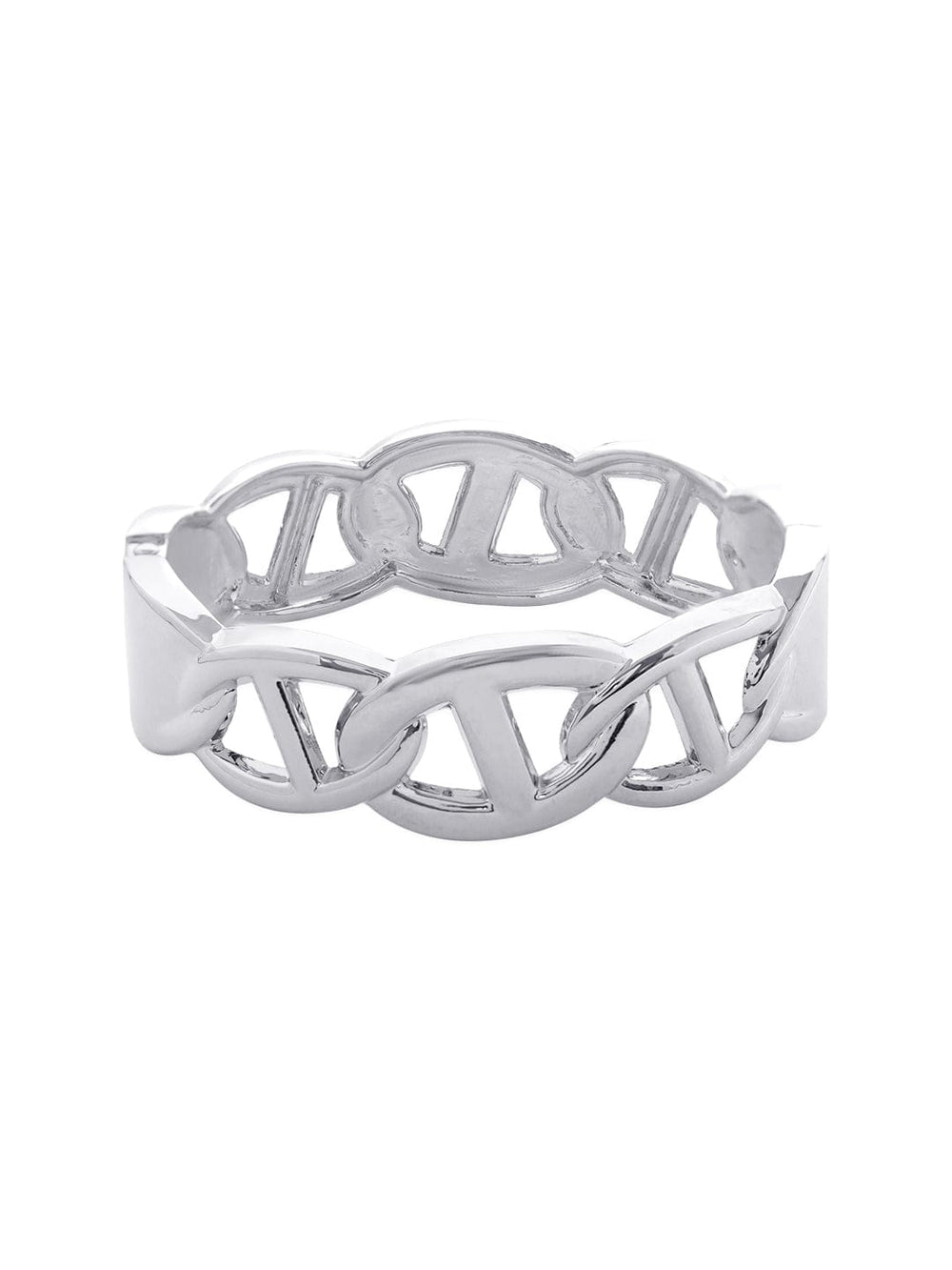 Rubans Rhodium-Plated Silver Tone Stainless Steel Tarnish-Free Waterproof Bracelet Wristwear