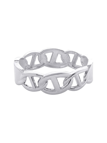 Rubans Rhodium-Plated Silver Tone Stainless Steel Tarnish-Free Waterproof Bracelet Wristwear