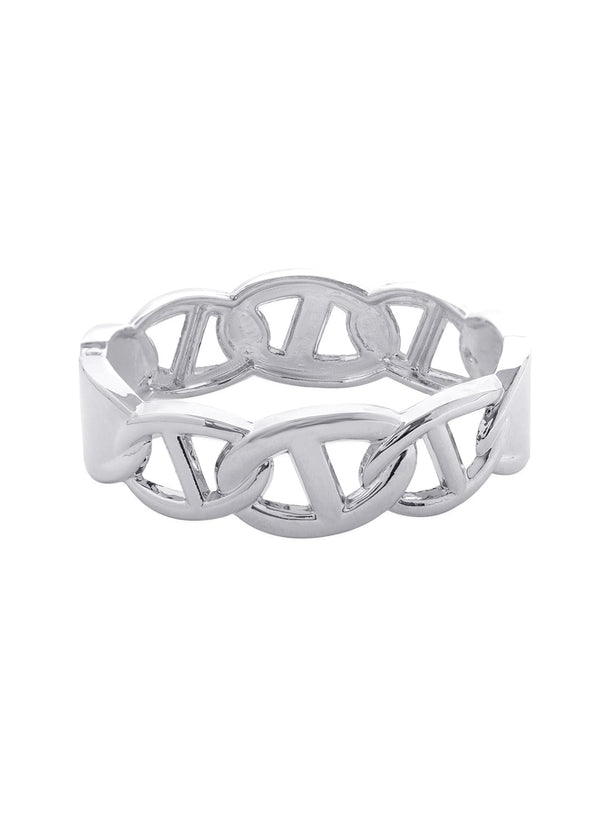 Rubans Rhodium-Plated Silver Tone Stainless Steel Tarnish-Free Waterproof Bracelet Wristwear