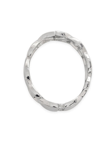 Rubans Rhodium-Plated Silver Tone Stainless Steel Tarnish-Free Waterproof Bracelet Wristwear