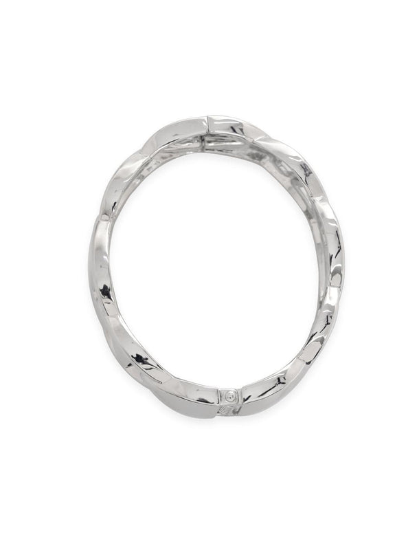 Rubans Rhodium-Plated Silver Tone Stainless Steel Tarnish-Free Waterproof Bracelet Wristwear
