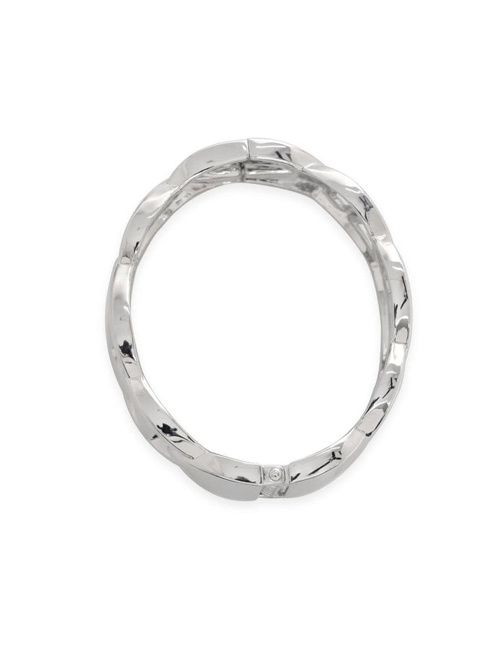 Rubans Rhodium-Plated Silver Tone Stainless Steel Tarnish-Free Waterproof Bracelet Wristwear